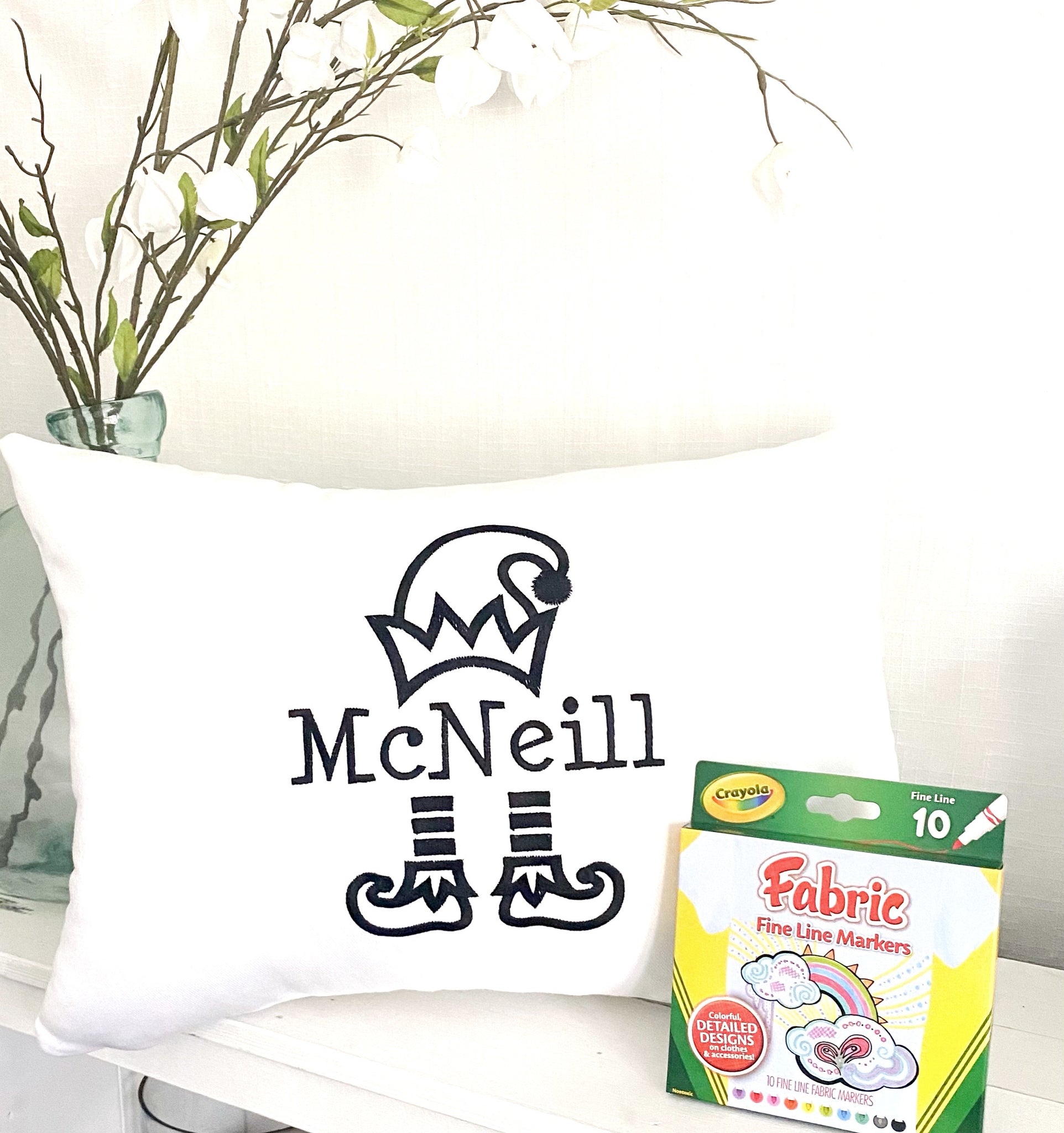 For A Cause Coloring Christmas Elf Shoes Pillow