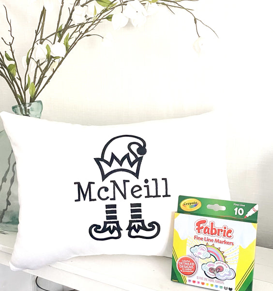 For A Cause Coloring Christmas Elf Shoes Pillow