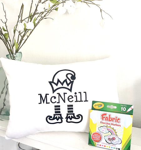 For A Cause Coloring Christmas Elf Shoes Pillow