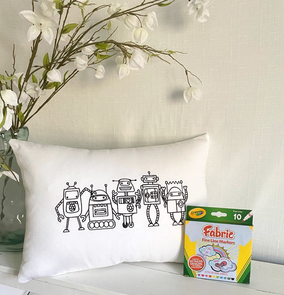 For A Cause Coloring Robots Pillow