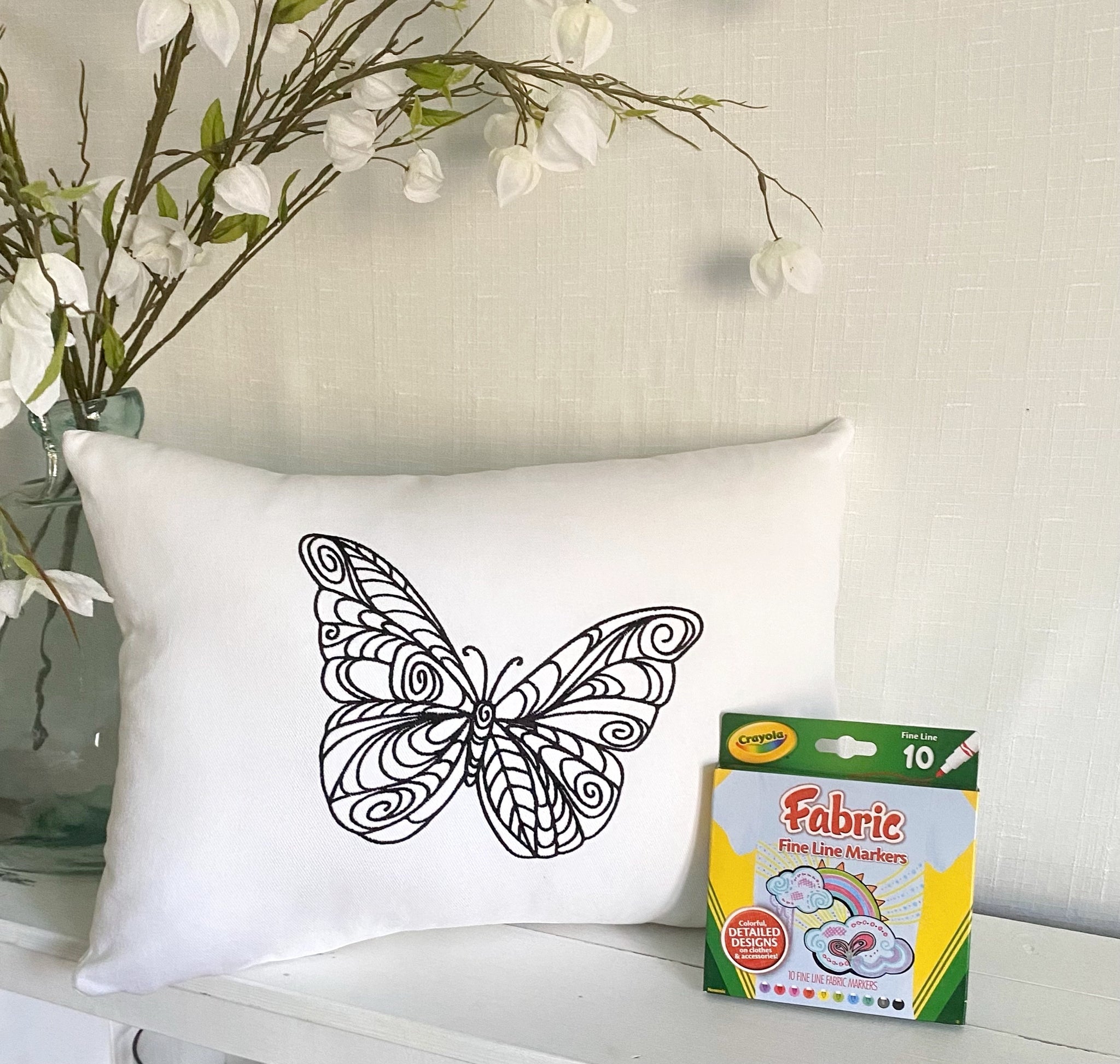 For A Cause Coloring Butterfly Pillow