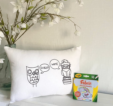 For A Cause Coloring Owl Pillow