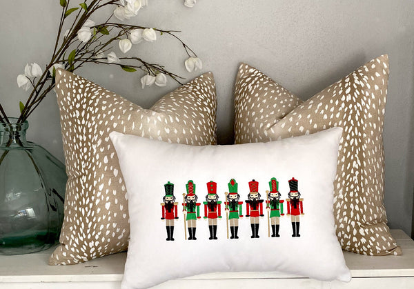 Red & Green Nutcracker Christmas Pillow