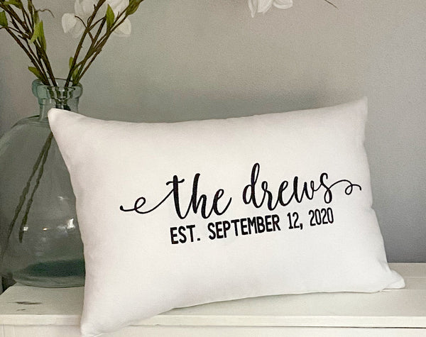 Wedding Date Pillow