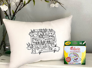 For A Cause Coloring Christmas Bus Pillow