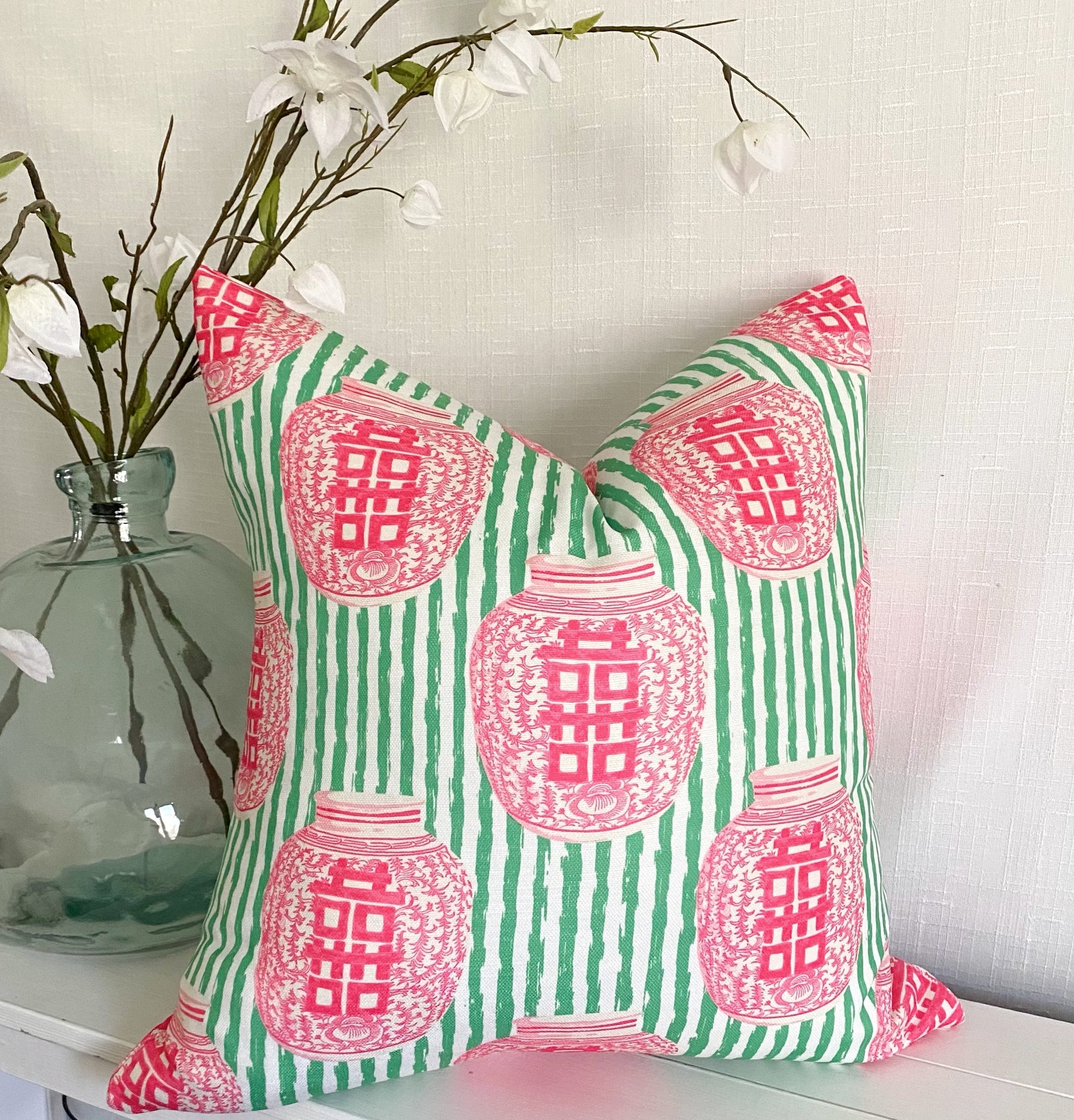Pink Ginger Jars Pillow- 20"