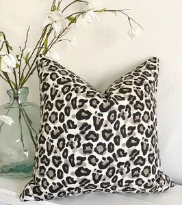 Black & Greige Cheetah Pillow- 20"