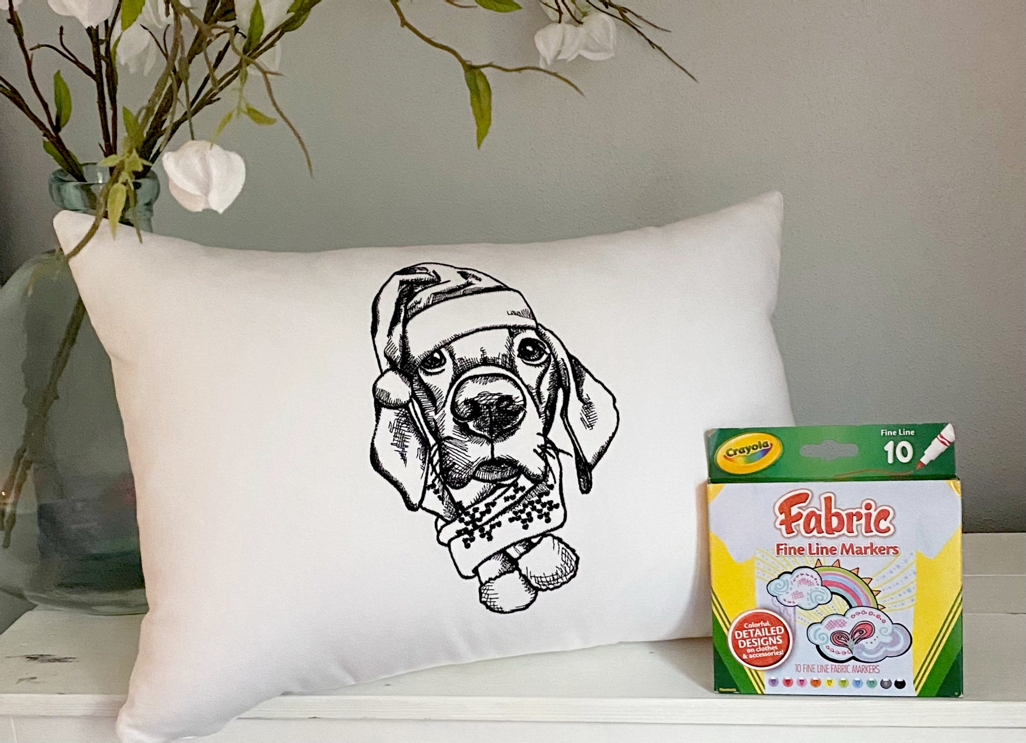 For A Cause Coloring Santa Lab Pillow