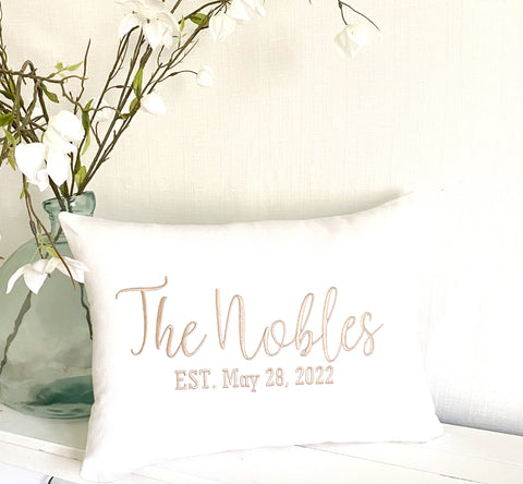 Taylor Williams- Wedding Date Pillow