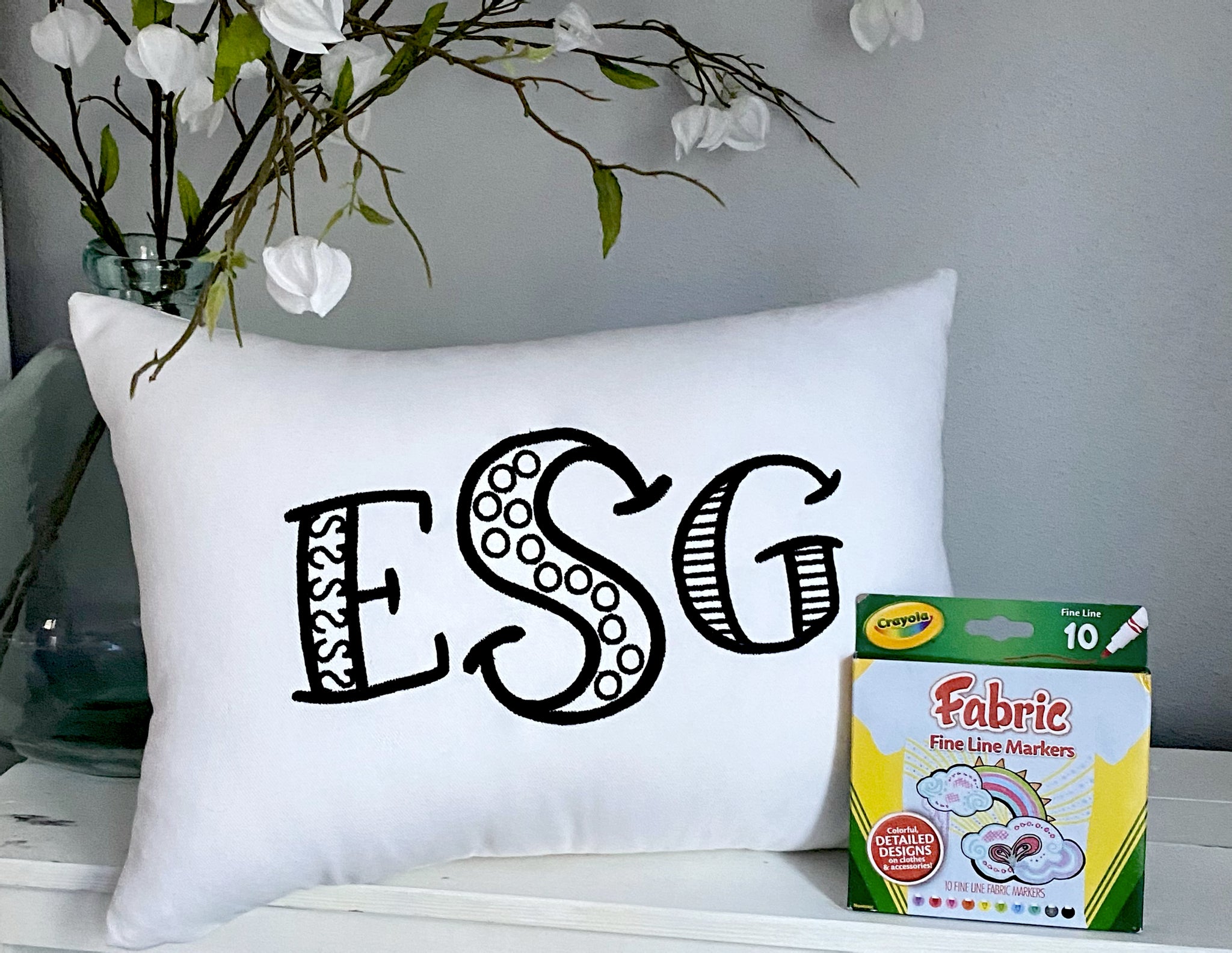 For A Cause Coloring Monogram Pillow