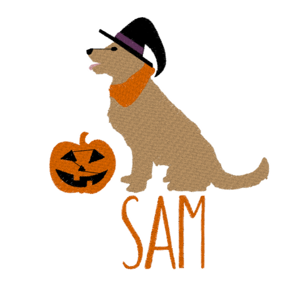 Halloween Dog with Witch Hat Design