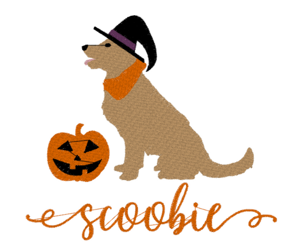 Halloween Dog with Witch Hat Design