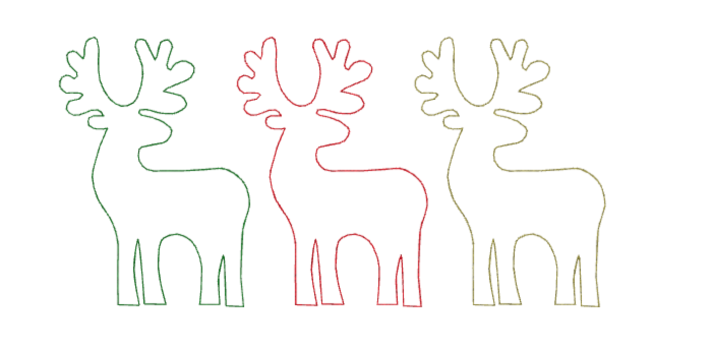 Reindeer Outline Design