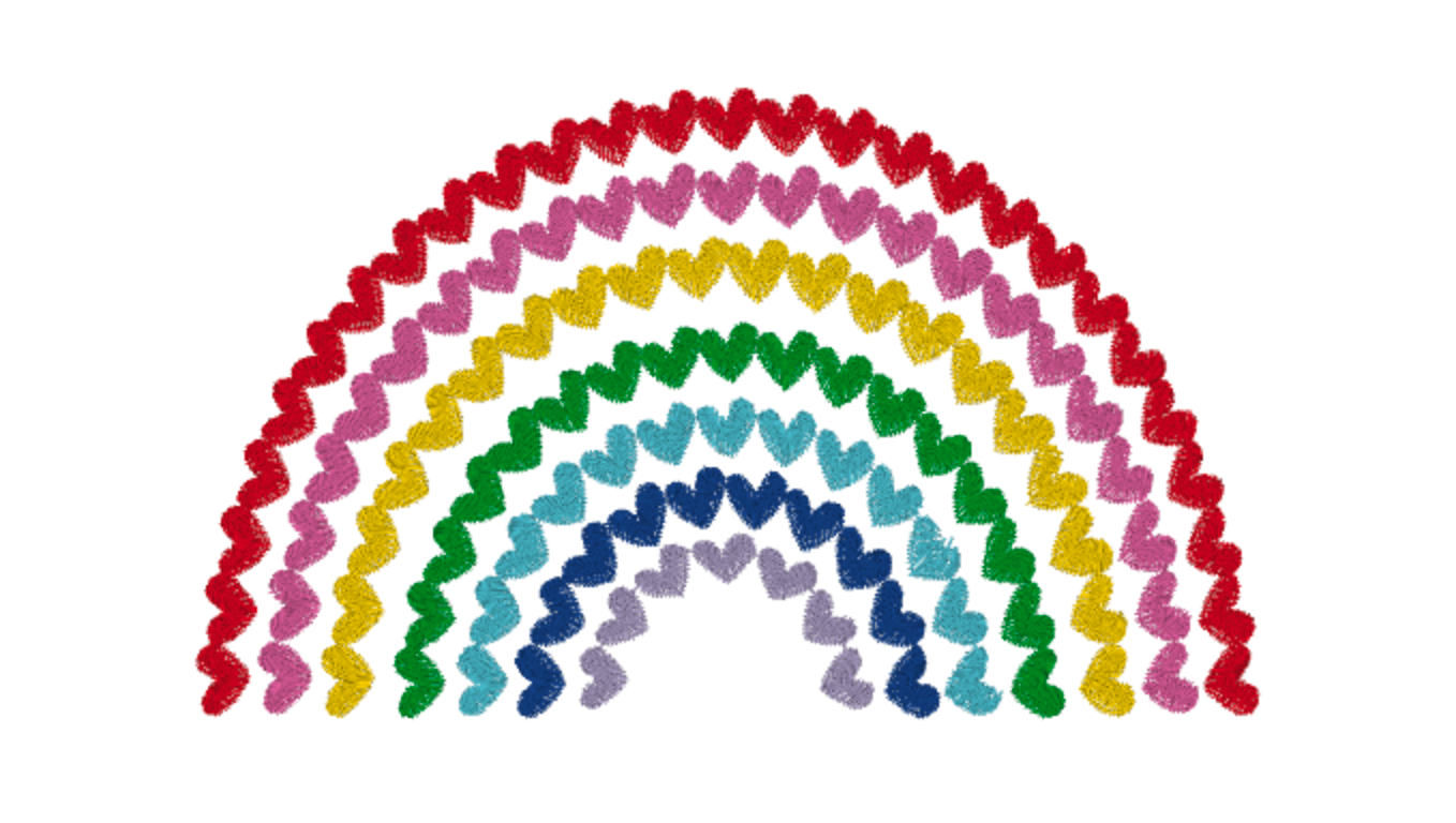 Rainbow Heart Valentine's Design