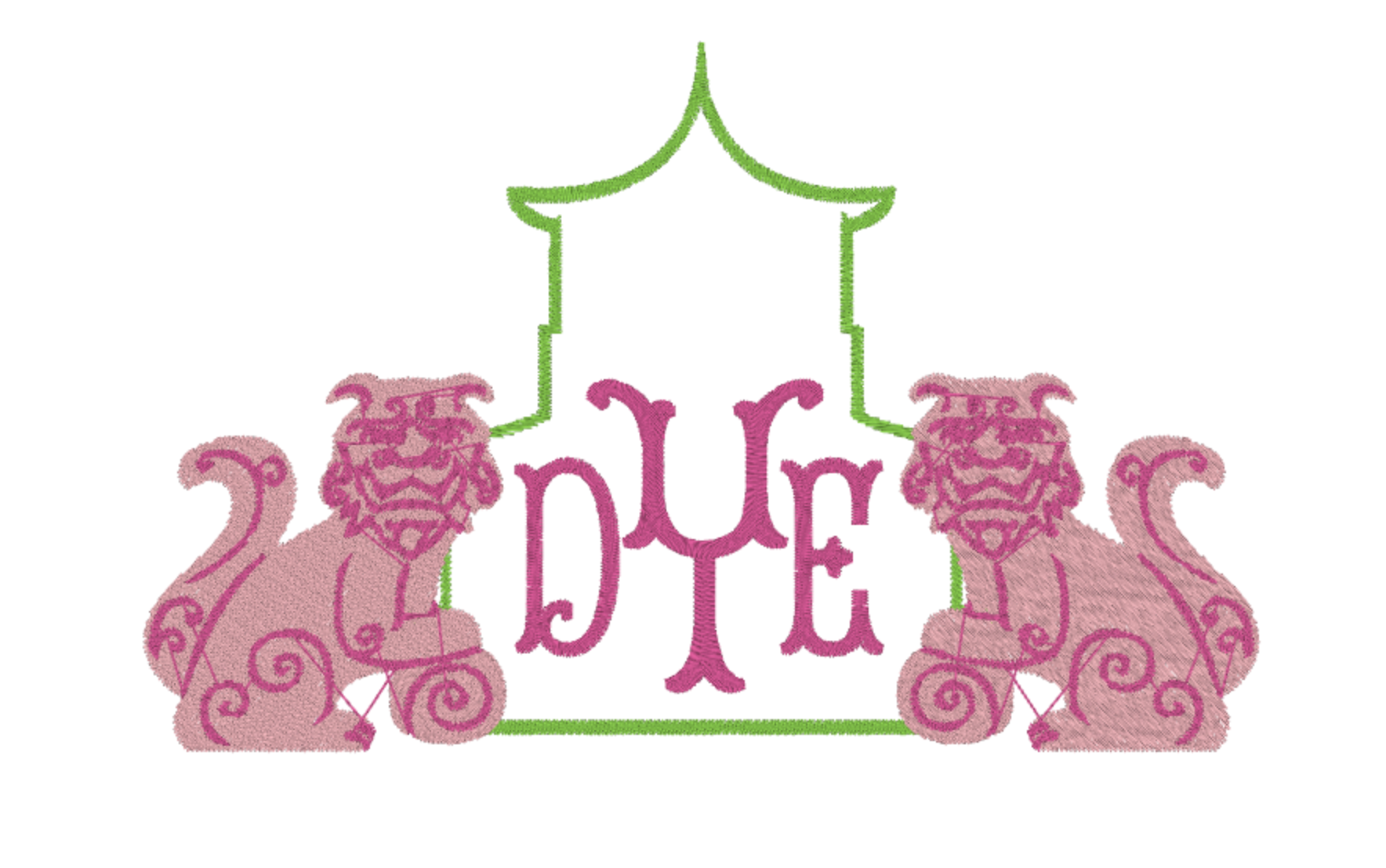 Foo Dog Pagoda- White Muslin