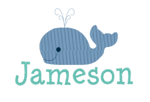 Whale Design- White Muslin