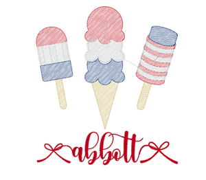 4th of July Ice Cream Bib