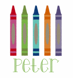 Crayons Design- White Muslin