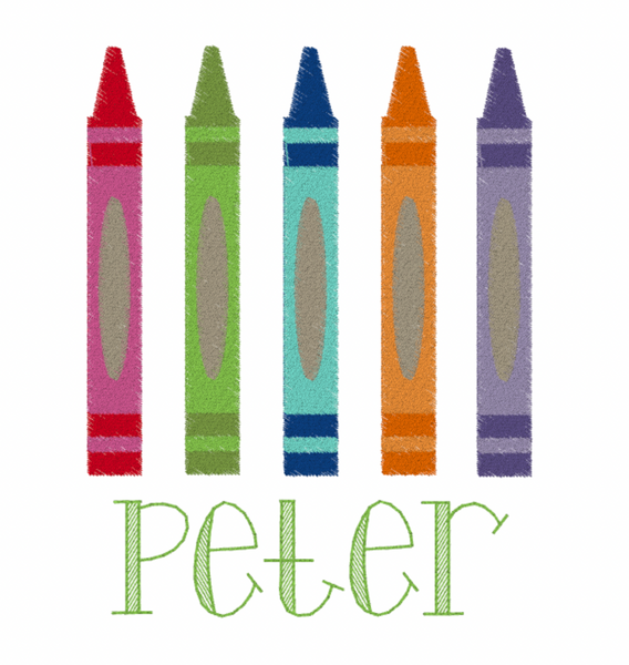 Crayons Design- White Muslin