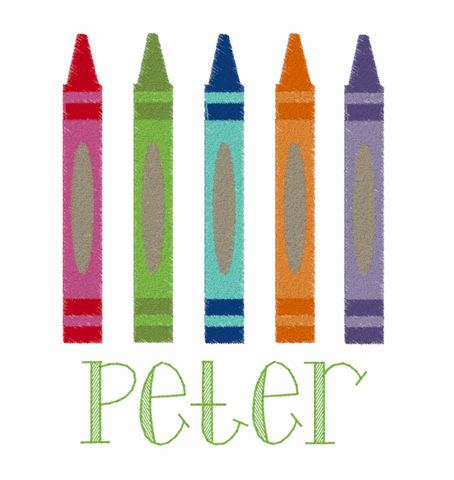 Crayons Design- White Muslin