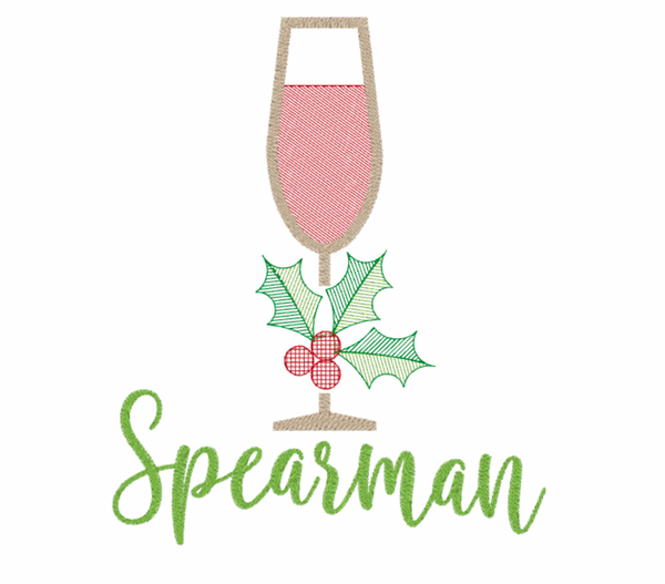 Christmas Champagne Glass Design
