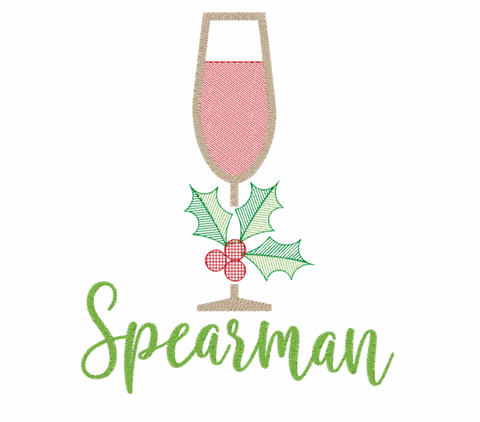 Christmas Champagne Glass Design