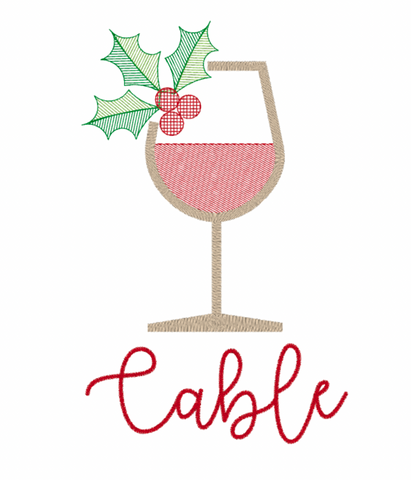 Christmas Wine Glass Design