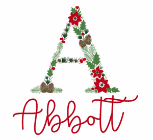 Poinsettia Letter Design- Pillow Exclusive Design