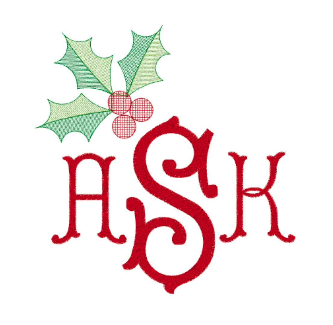 Holly Monogram- White Muslin