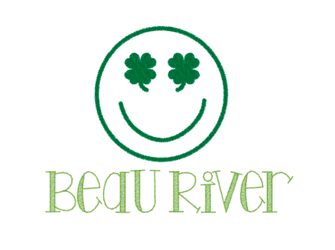 Shamrock Smiley- White Muslin