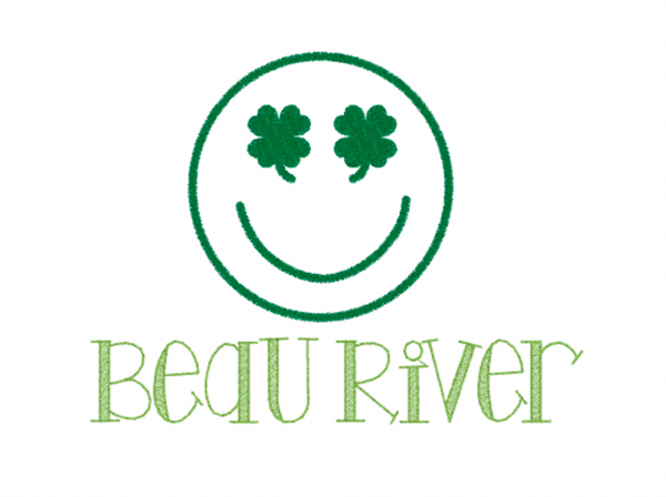 Shamrock Smiley- White Muslin