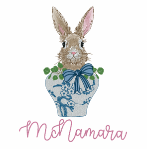 Bunny Chinoiserie Pot Easter Design