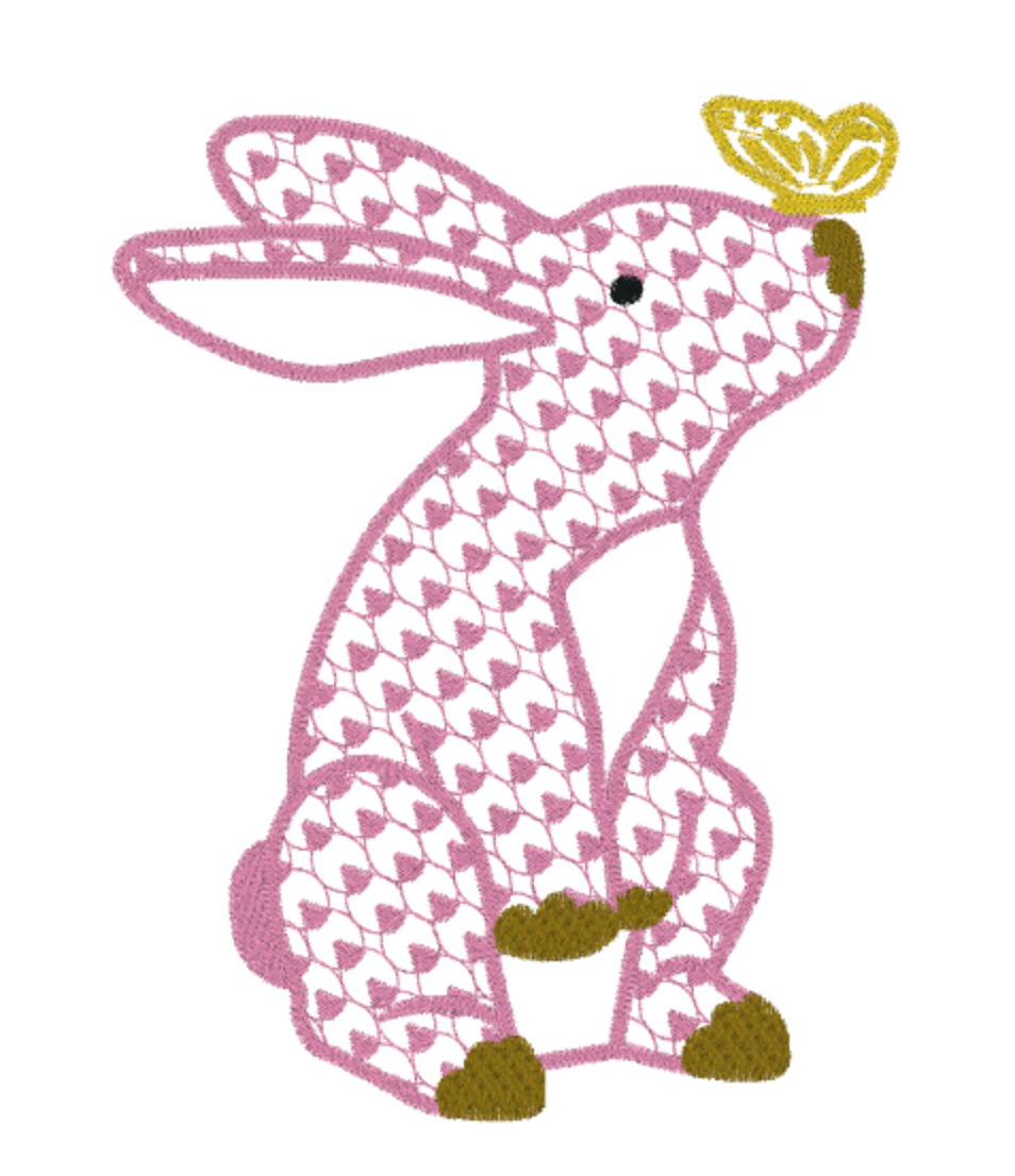 Chic Bunny with Butterfly Wreath Sash