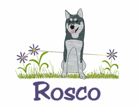Husky Dog- White Muslin