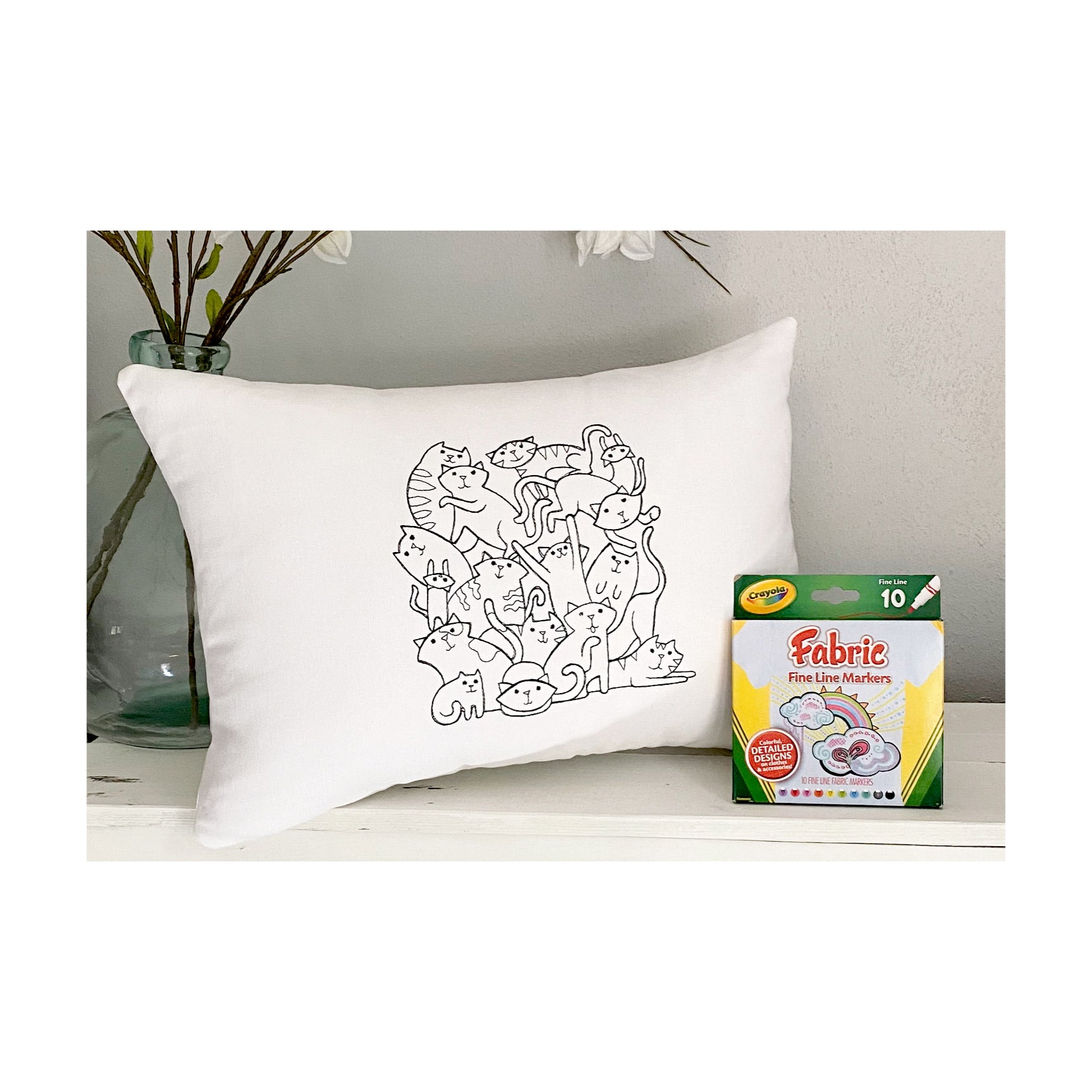 For A Cause Coloring Cat Pile Pillow
