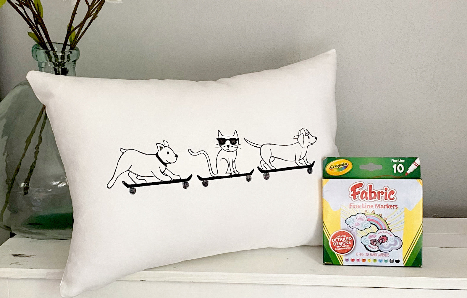 For A Cause Coloring Skateboard Pillow
